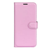 AMORUS Xiaomi 17 Pro Max Litchi Tekstur Kunstlæder Flip Mobil Cover m. Kortholder - Lyserød