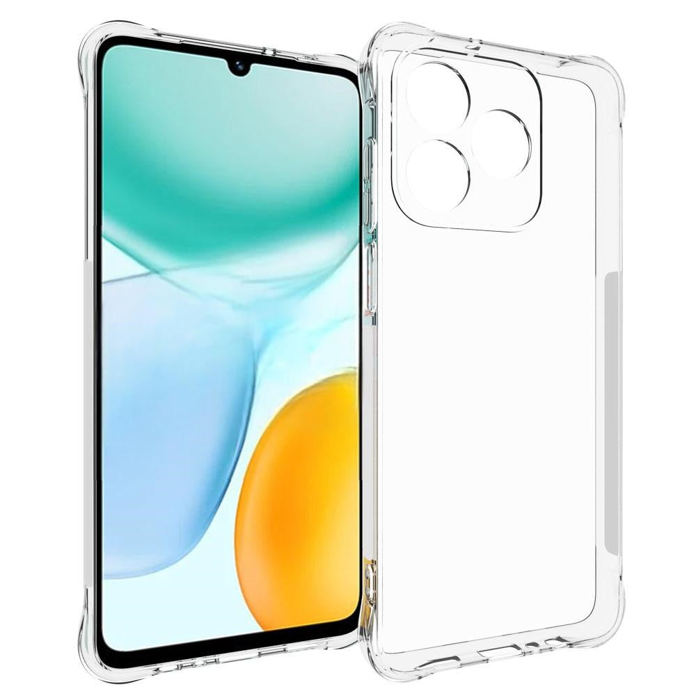 Honor X5c Plus Fleksibelt Plastik Mobil Cover med Stødabsorberende Hjørner - Gennemsigtig