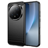 Honor Magic8 Pro EIDERWOOD Brushed Carbon Fiber Fleksibelt Plastik Bagside Cover - Sort
