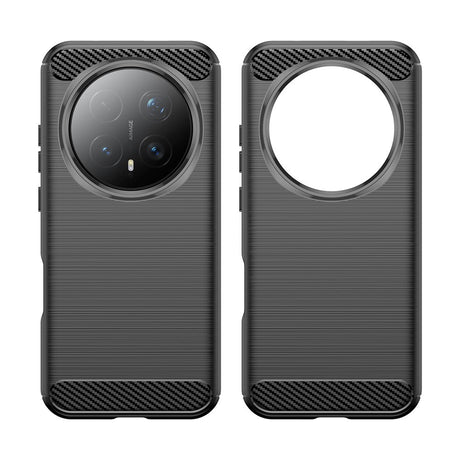 Honor Magic8 Pro EIDERWOOD Brushed Carbon Fiber Fleksibelt Plastik Bagside Cover - Sort