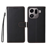 OPPO Find X9 Pro EIDERWOOD Kunstlæder Flip Cover - Strop - Sort