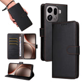 OPPO Find X9 Pro EIDERWOOD Kunstlæder Flip Cover - Strop - Sort
