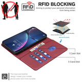 Samsung Galaxy S26+ (Plus) BINFEN Kunstlæder Flip Cover - RFID Blokering - Kortholder - Ståfunktion - Rød
