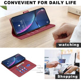 Samsung Galaxy S26+ (Plus) BINFEN Kunstlæder Flip Cover - RFID Blokering - Kortholder - Ståfunktion - Rød