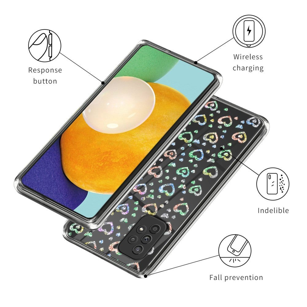 Samsung Galaxy A23 / A23 (5G) Fleksibelt Cover i TPU Plast - Glimmer HJerter