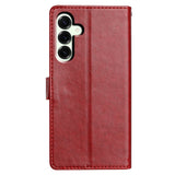Samsung Galaxy A27 EIDERWOOD Kunstlæder Flip Cover - Strop - Mørkerød