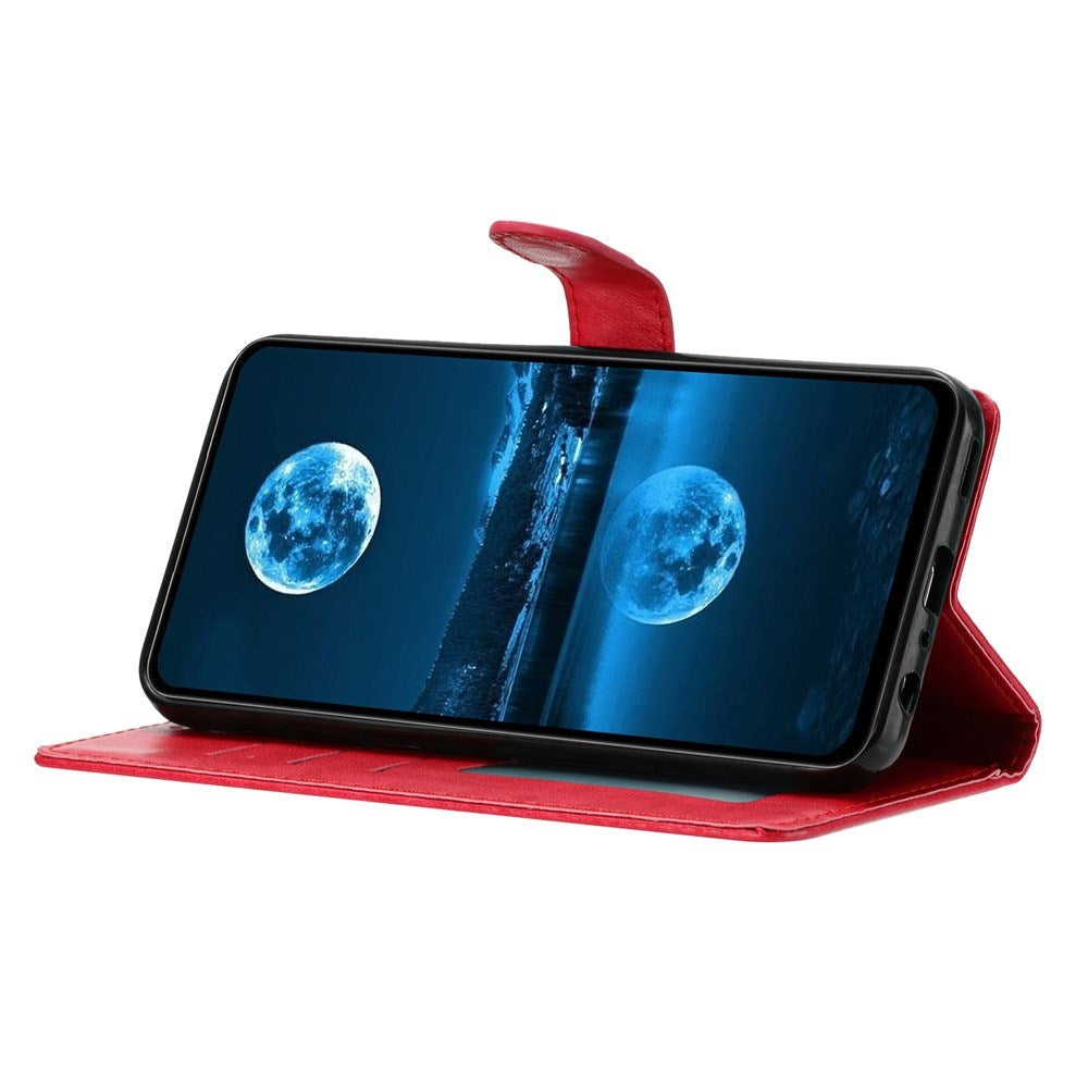 Samsung Galaxy A27 EIDERWOOD Kunstlæder Flip Cover - Strop - Rød