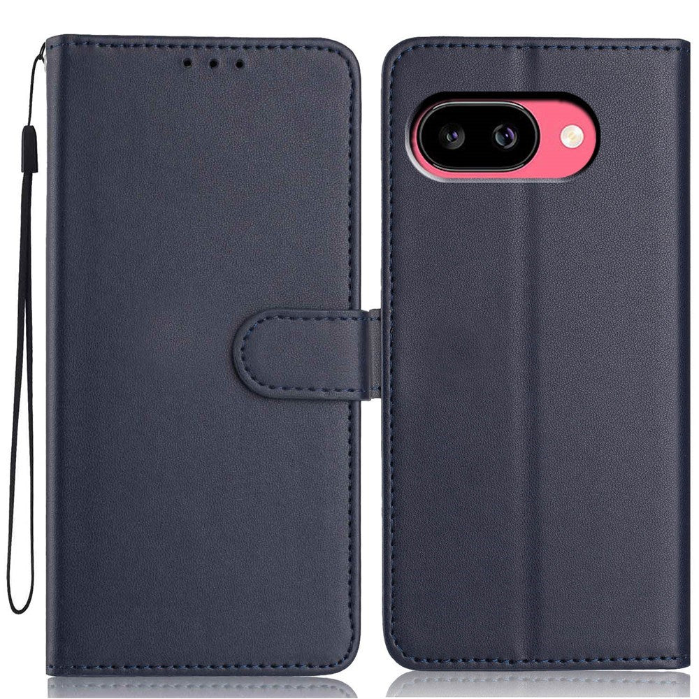 Google Pixel 10a EIDERWOOD Kunstlæder Flip Cover m. Strop - Blå