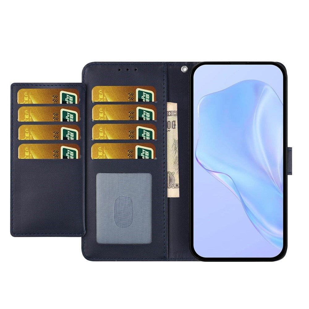 Google Pixel 10a EIDERWOOD Kunstlæder Flip Cover m. Strop - Blå