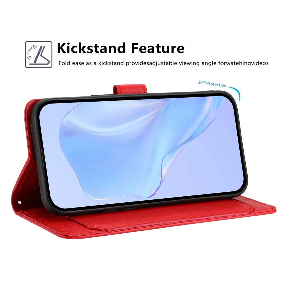 Google Pixel 10a EIDERWOOD Kunstlæder Flip Cover m. Strop - Rød