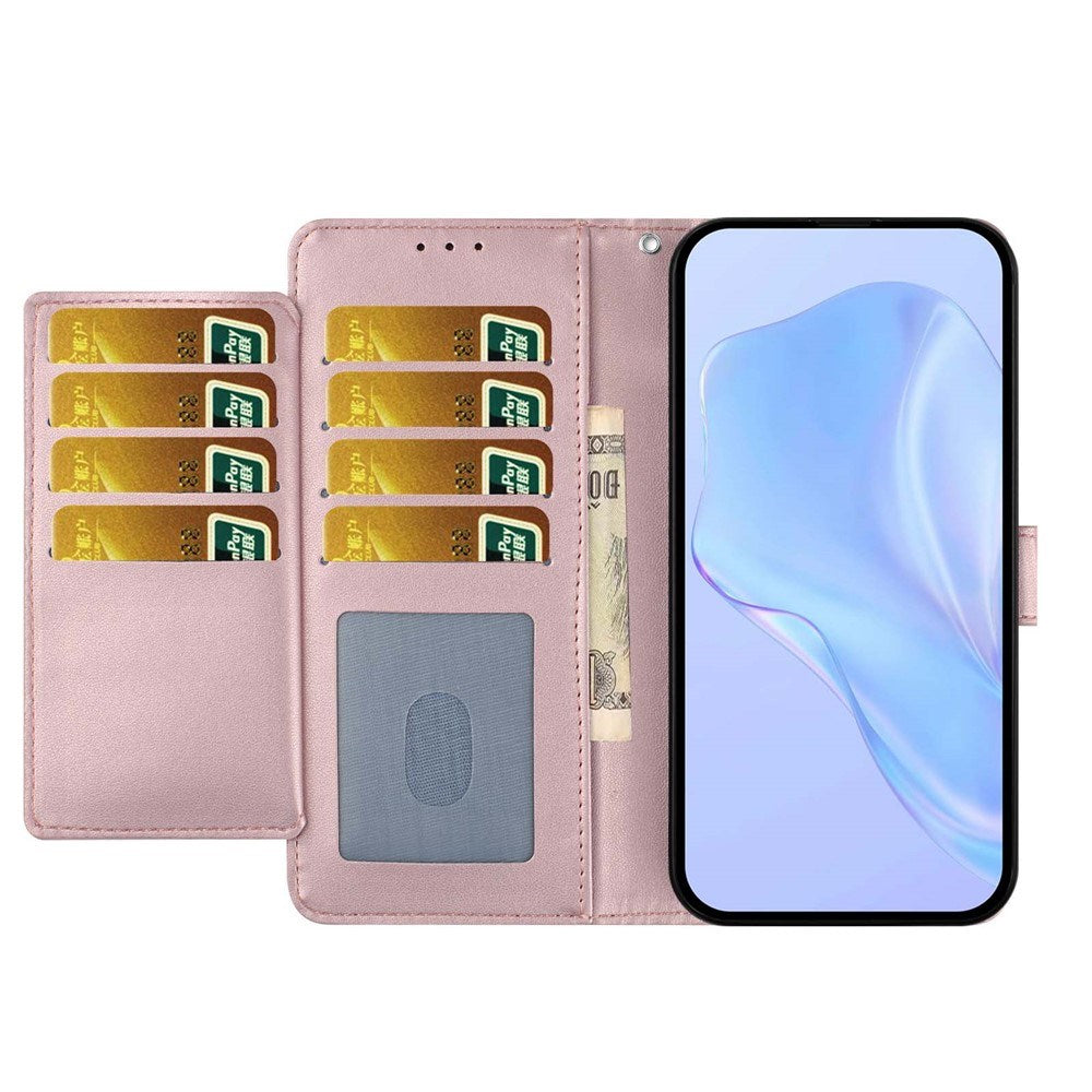 Google Pixel 10a EIDERWOOD Kunstlæder Flip Cover m. Strop - Rose Gold