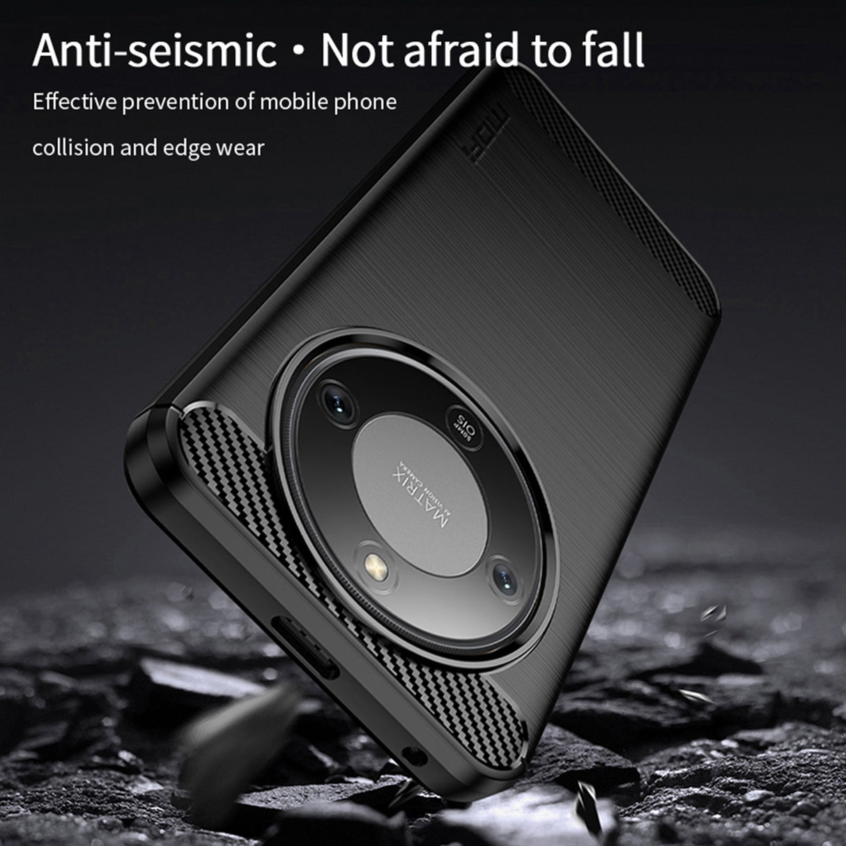 Honor Magic8 Lite MOFI Brushed Carbon Fiber Plast Mobilcover - Sort