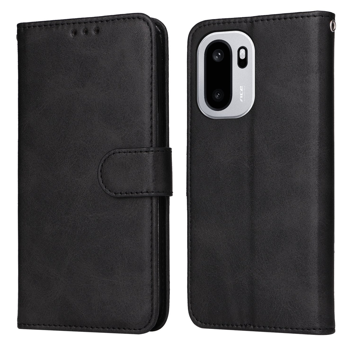 OnePlus 15R EIDERWOOD Kunstlæder Flip Cover - Strop - Sort