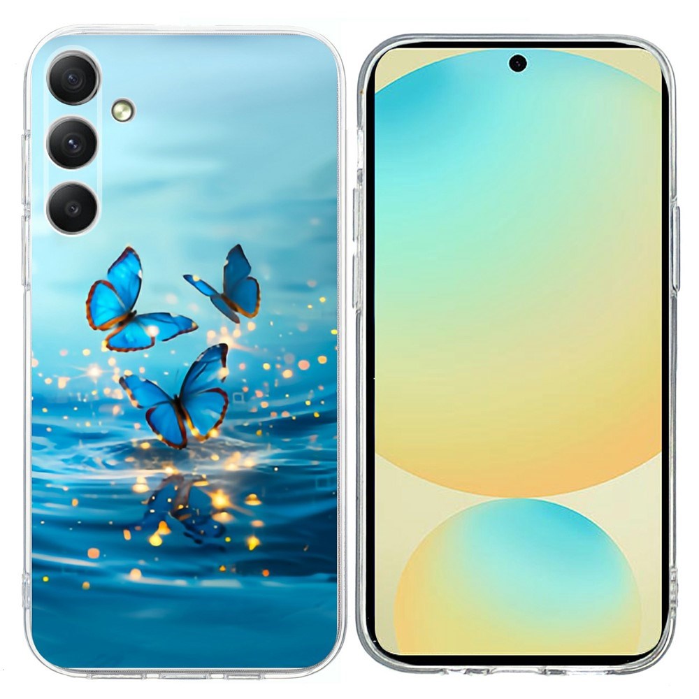 EIDERWOOD Samsung Galaxy A57 Fleksibelt Plast Bagside Cover m. Mønster - Blå Sommerfugle