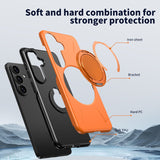 Samsung Galaxy S26 EIDERWOOD Hybrid Plast Bagside Cover - Roterende Kickstand - Orange