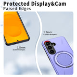 Samsung Galaxy S26 EIDERWOOD Hybrid Plast Bagside Cover - Roterende Kickstand - Lilla
