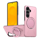 Samsung Galaxy S26 EIDERWOOD Hybrid Plast Bagside Cover - Roterende Kickstand - Lyserød