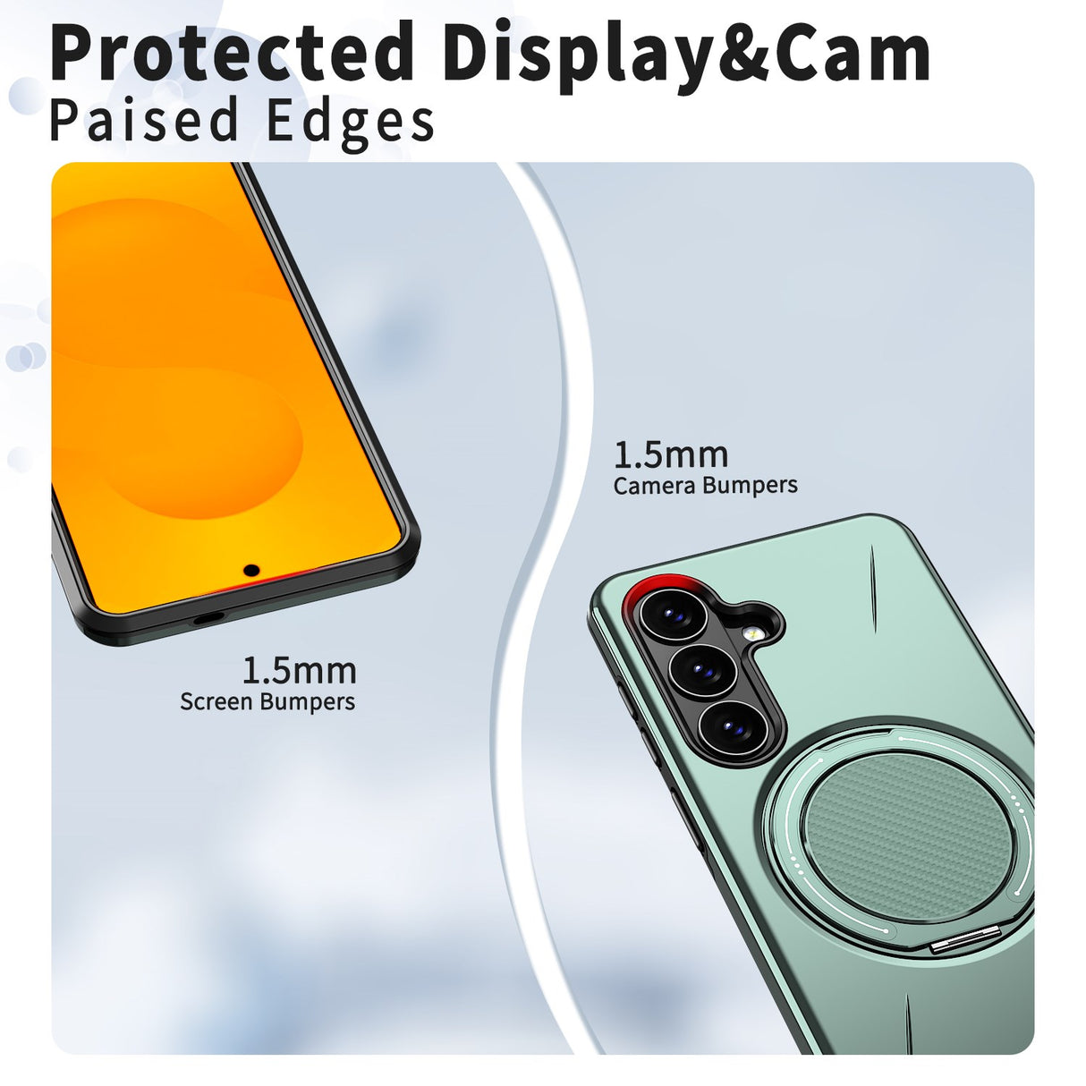 Samsung Galaxy S26 EIDERWOOD Hybrid Plast Bagside Cover - Roterende Kickstand - Grøn