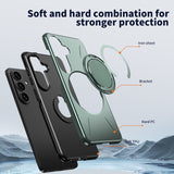 Samsung Galaxy S26 EIDERWOOD Hybrid Plast Bagside Cover - Roterende Kickstand - Grøn