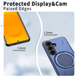 Samsung Galaxy S26 EIDERWOOD Hybrid Plast Bagside Cover - Roterende Kickstand - Blå