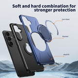 Samsung Galaxy S26 EIDERWOOD Hybrid Plast Bagside Cover - Roterende Kickstand - Blå