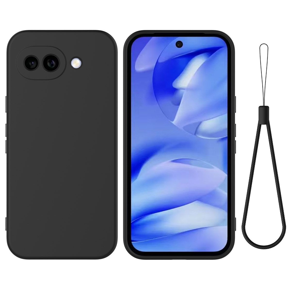 Google Pixel 10a EIDERWOOD Foret Silikone Bagside Cover m. Strop - Sort