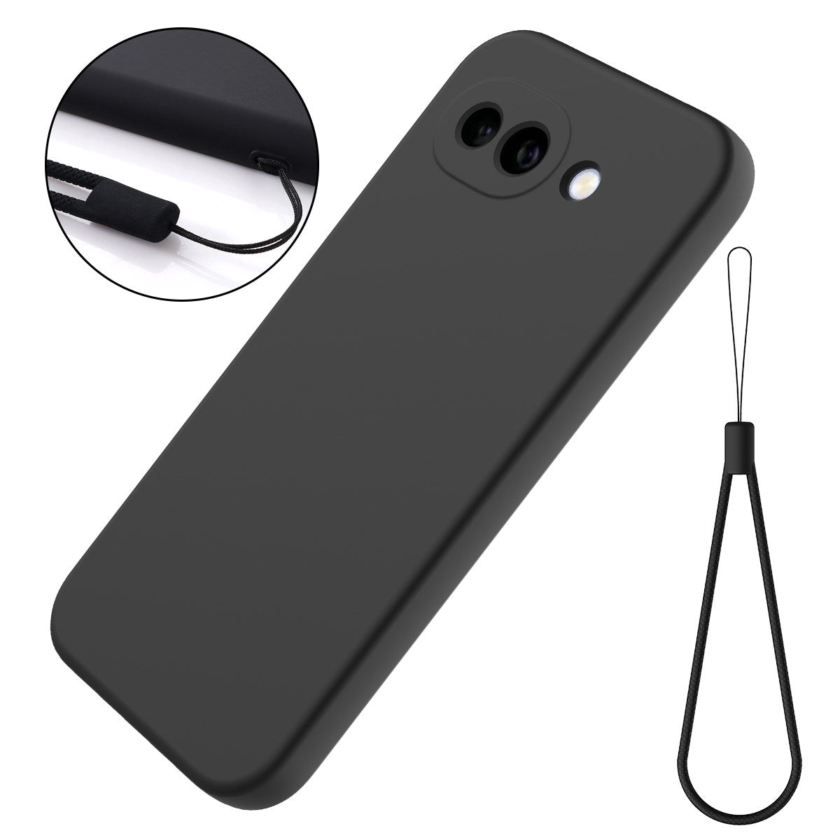 Google Pixel 10a EIDERWOOD Foret Silikone Bagside Cover m. Strop - Sort