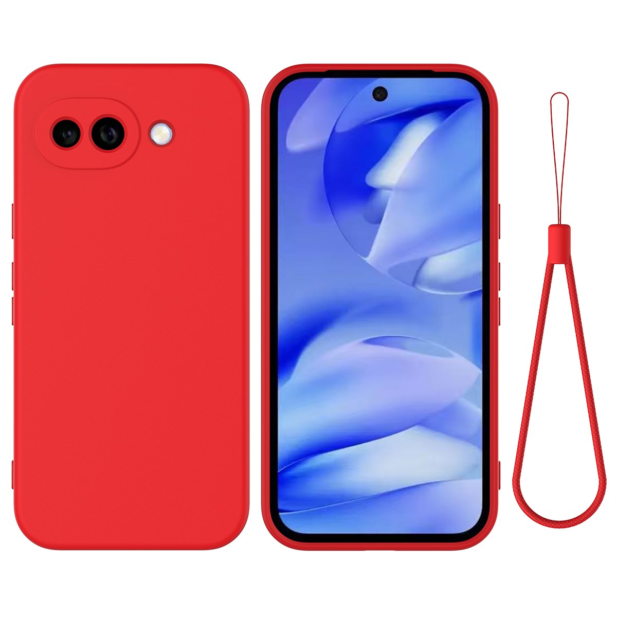 Google Pixel 10a EIDERWOOD Foret Silikone Bagside Cover m. Strop - Rød