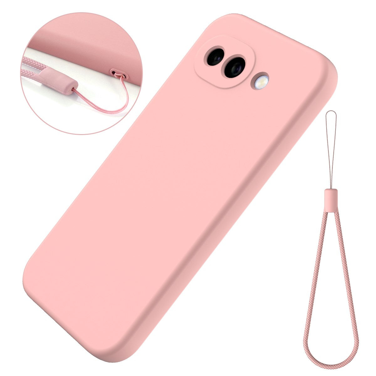 Google Pixel 10a EIDERWOOD Foret Silikone Bagside Cover m. Strop - Lyserød