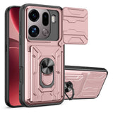 OPPO Find X9 Pro EIDERWOOD Håndværkercase - 360° Roterbar Camslider / Kickstand / Kortholder  - Rose Gold