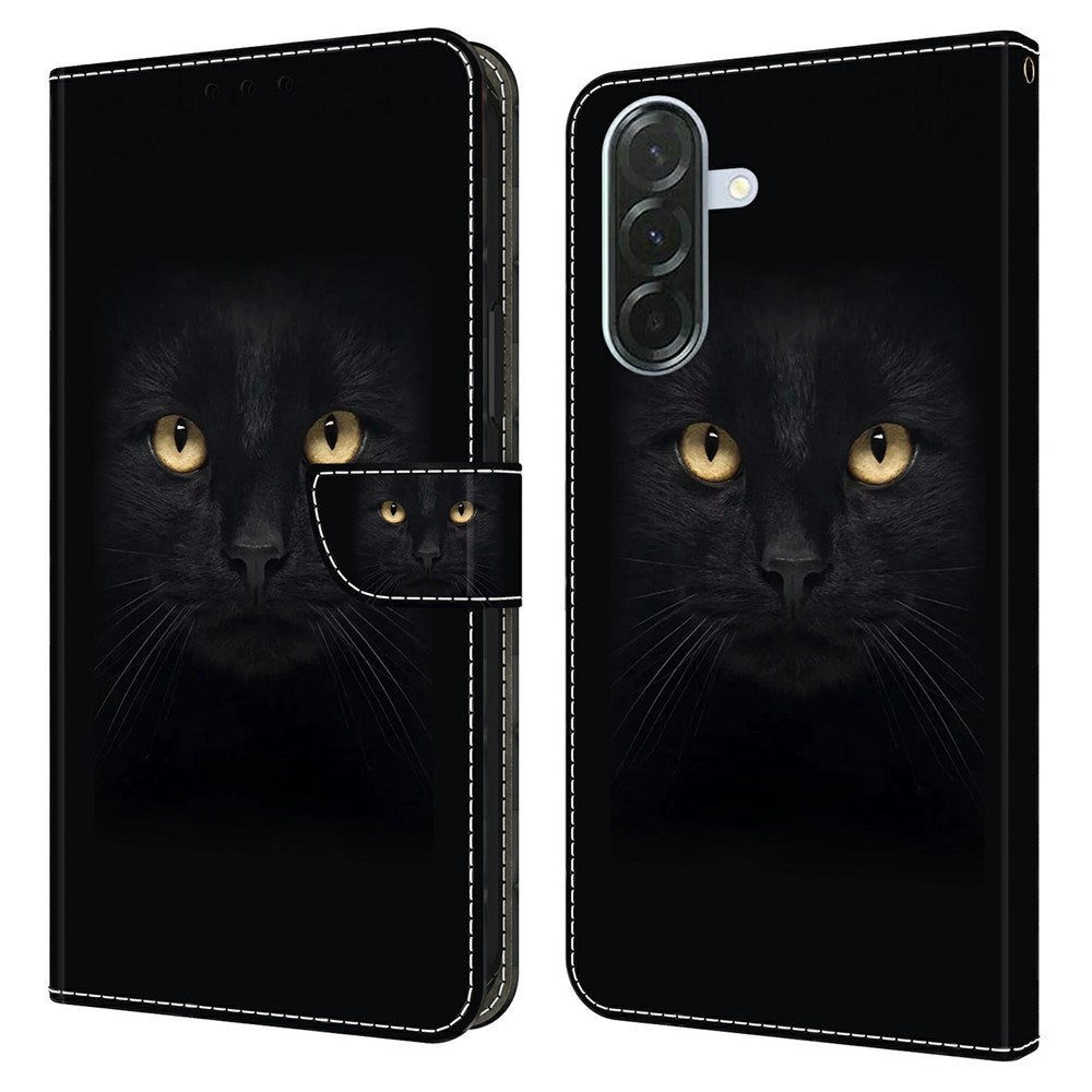 Samsung Galaxy A37 EIDERWOOD Flipcover m. Indbygget Kortholder & Ståfunktion - Sort Kat