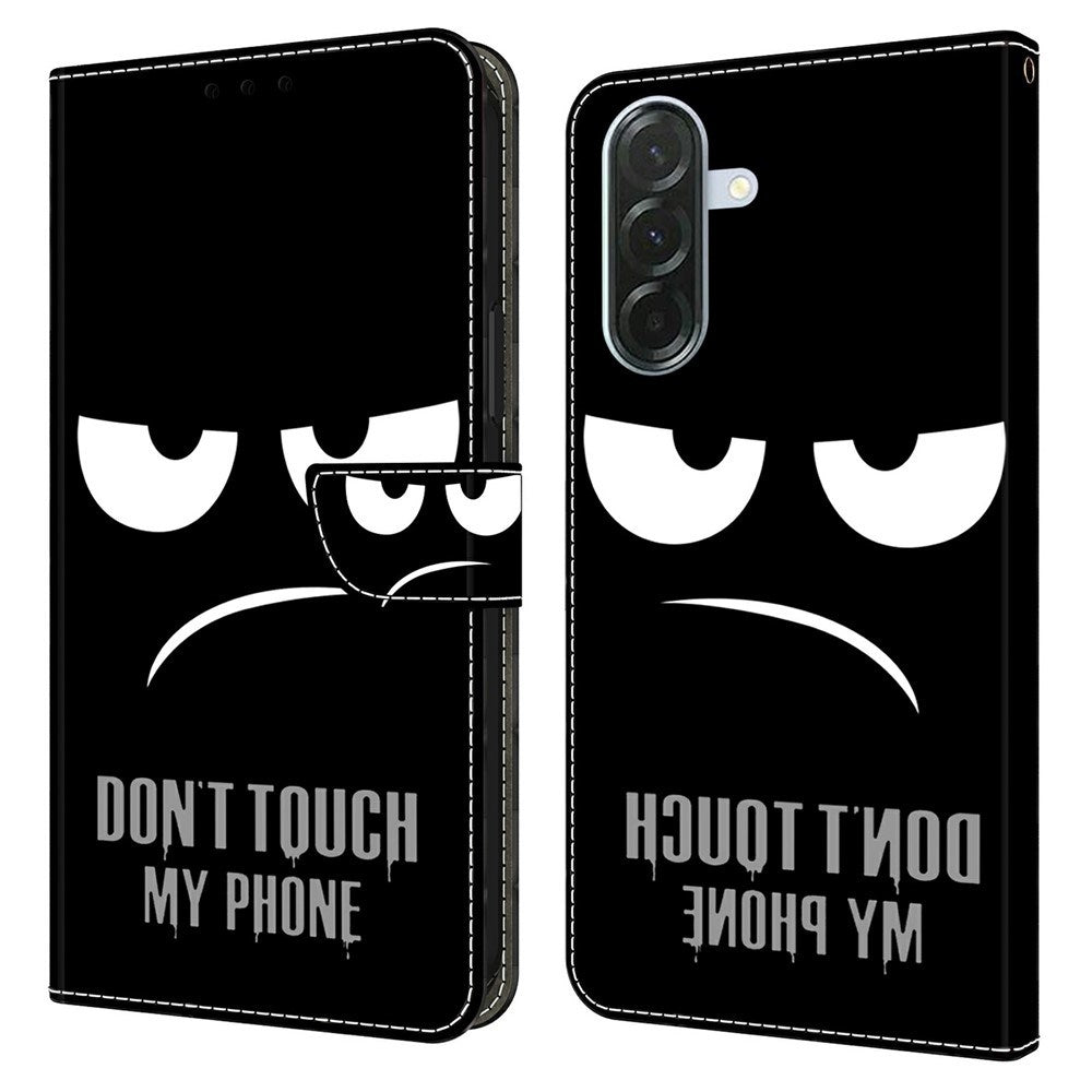 Samsung Galaxy A57 EIDERWOOD Flipcover m. Indbygget Kortholder & Ståfunktion - "Don't Touch My Phone"