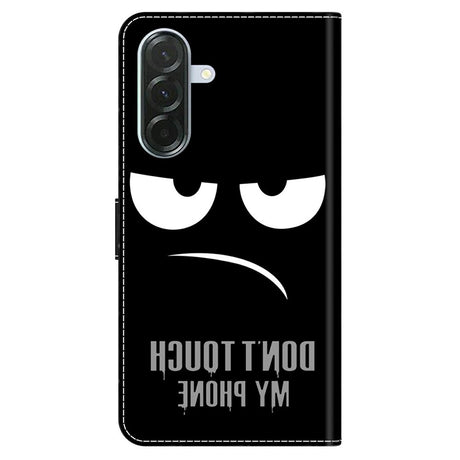Samsung Galaxy A57 EIDERWOOD Flipcover m. Indbygget Kortholder & Ståfunktion - "Don't Touch My Phone"
