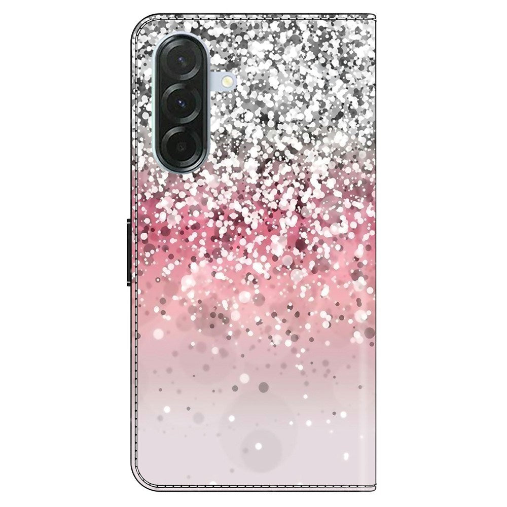 Samsung Galaxy A57 EIDERWOOD Flipcover m. Indbygget Kortholder & Ståfunktion - Lyserød / Sølv Glimmer