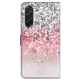 Samsung Galaxy A57 EIDERWOOD Flipcover m. Indbygget Kortholder & Ståfunktion - Lyserød / Sølv Glimmer