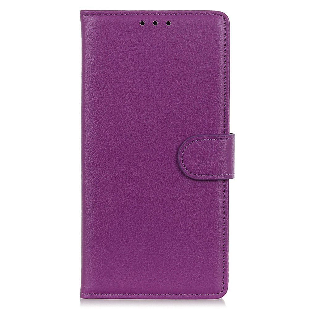 Motorola Moto G72 Litchi Læder Flip Cover m. Pung - Lilla