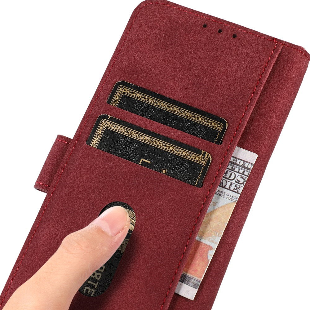 Samsung Galaxy A57 Kunstlæder Mobilcover m. Kortholder - Rød