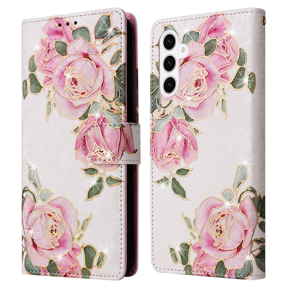 EIDERWOOD Samsung Galaxy S26 Kunstlæder Flip Cover - Blomster - Lyserød Rose