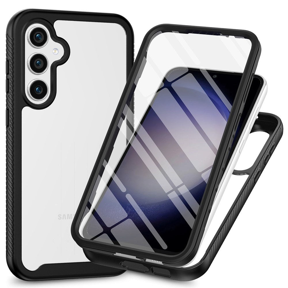 Samsung Galaxy A37 EIDERWOOD Cover med Indbygget Skærmbeskyttelse - 360° Beskyttelse - Gennemsigtig / Sort