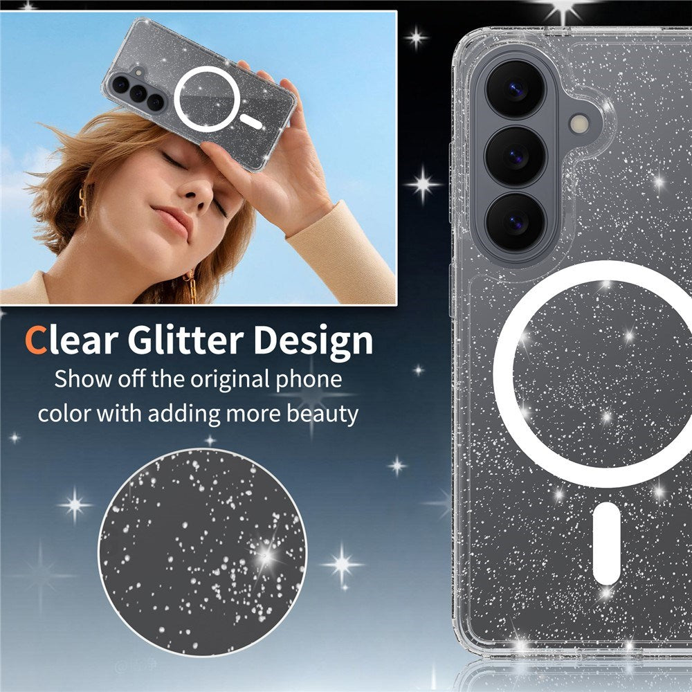 EIDERWOOD Samsung Galaxy S26 Plast Glitter Cover - MagSafe Kompatibel - Gennemsigtig