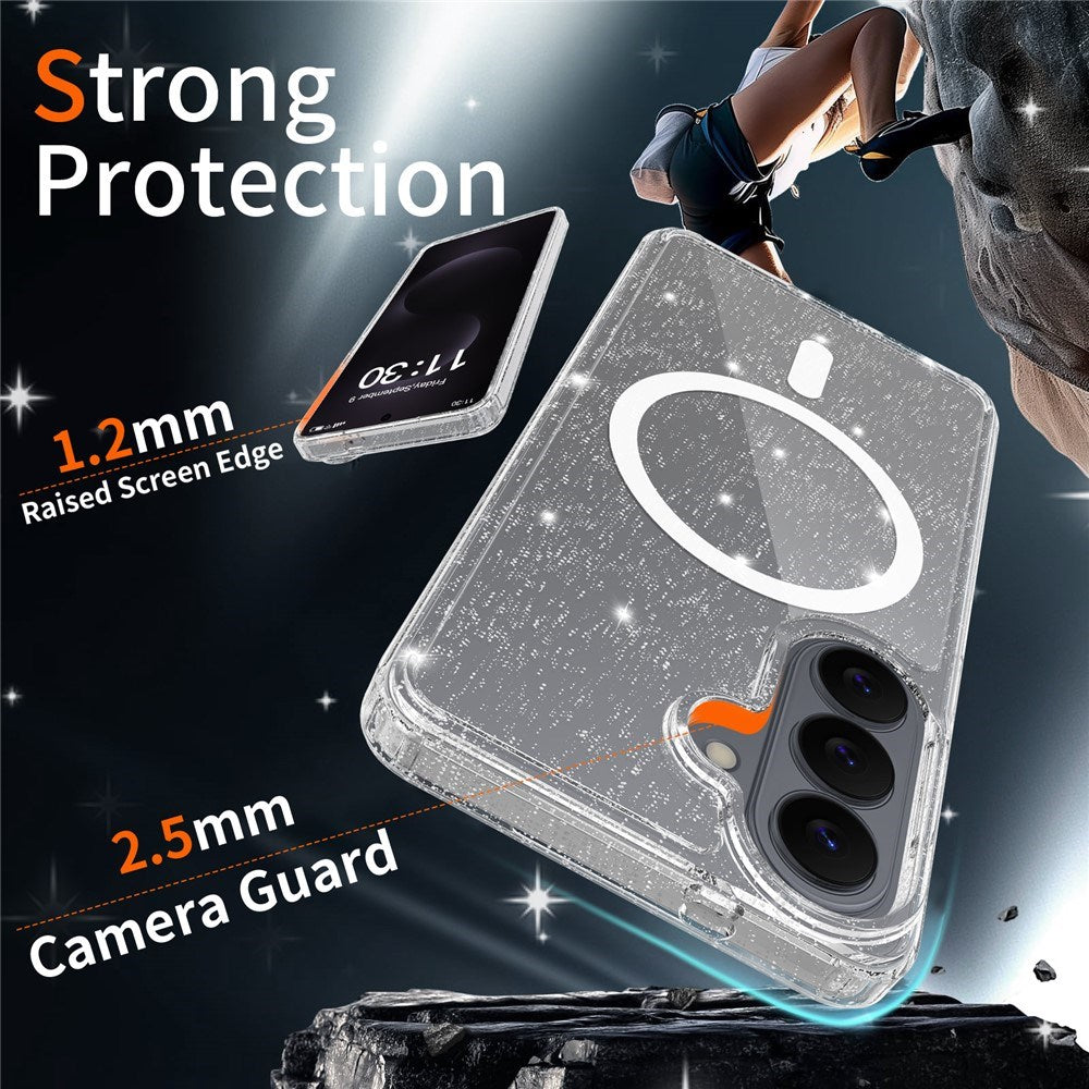 EIDERWOOD Samsung Galaxy S26 Plast Glitter Cover - MagSafe Kompatibel - Gennemsigtig