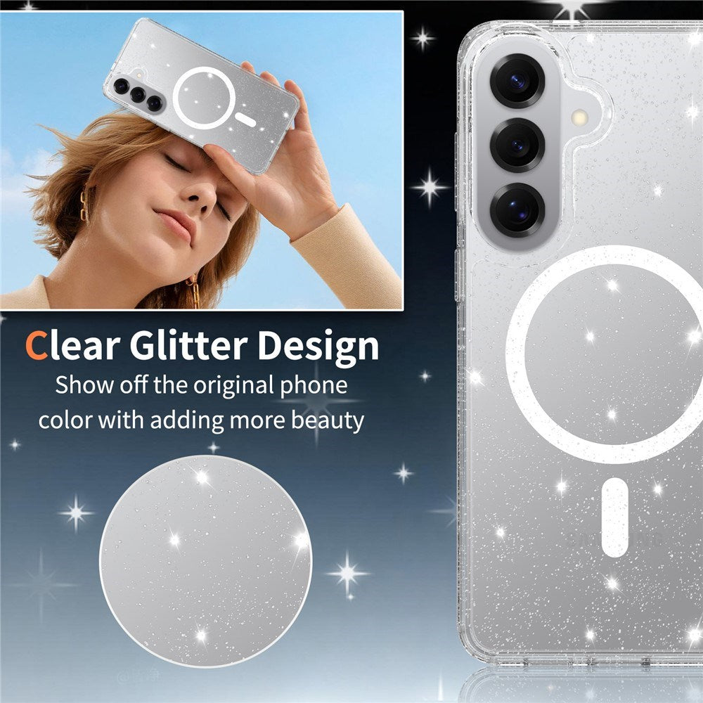 EIDERWOOD Samsung Galaxy S26+ (Plus) Plast Glitter Cover - MagSafe Kompatibel - Gennemsigtig