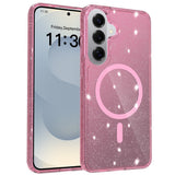 EIDERWOOD Samsung Galaxy S26+ (Plus) Plast Glitter Cover - MagSafe Kompatibel - Gennemsigtig / Lyserød