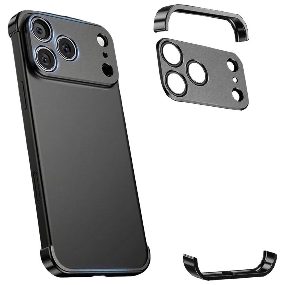iPhone 17 Pro Max Todelt Bumper Cover m. Kameralinsebeskytter - Sort