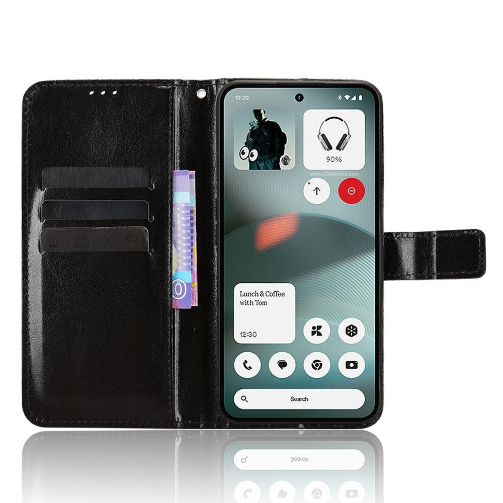 Nothing Phone (3a) Lite EIDERWOOD Kunstlæder Flip Cover - Strop - Sort