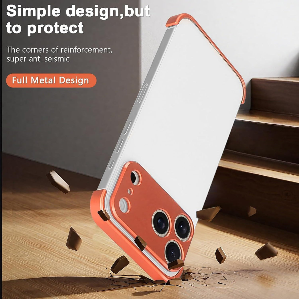 iPhone 17 Pro Todelt Bumper Cover m. Kameralinsebeskytter - Orange