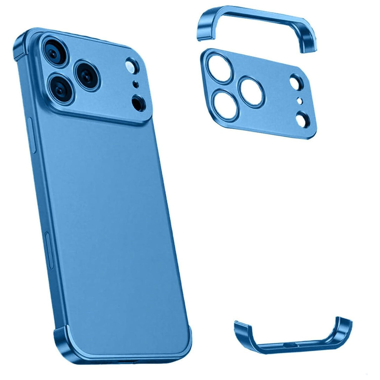 iPhone 17 Pro Todelt Bumper Cover m. Kameralinsebeskytter - Blå