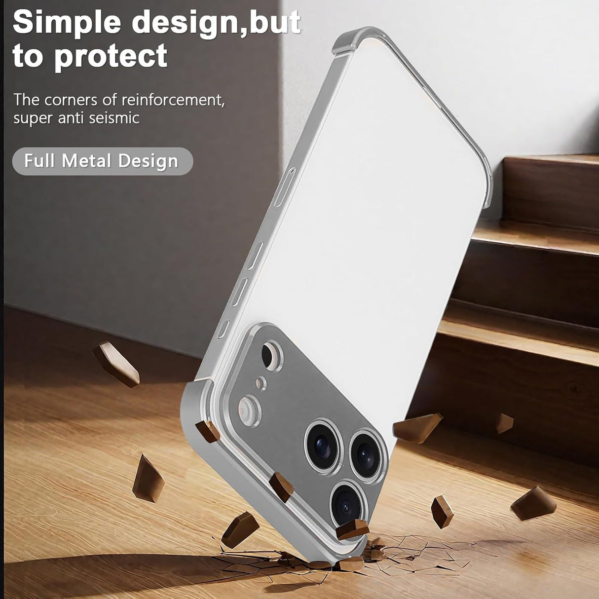 iPhone 17 Pro Todelt Bumper Cover m. Kameralinsebeskytter - Grå
