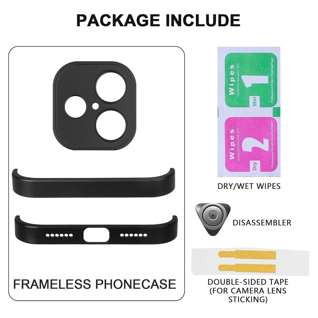 iPhone 17 Todelt Bumper Cover m. Kameralinsebeskytter - Sort