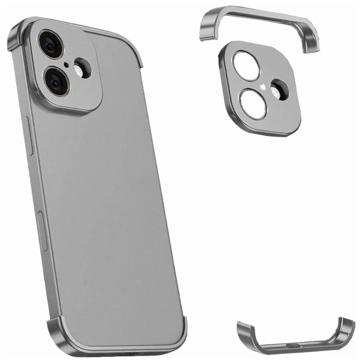 iPhone 17 Todelt Bumper Cover m. Kameralinsebeskytter - Grå